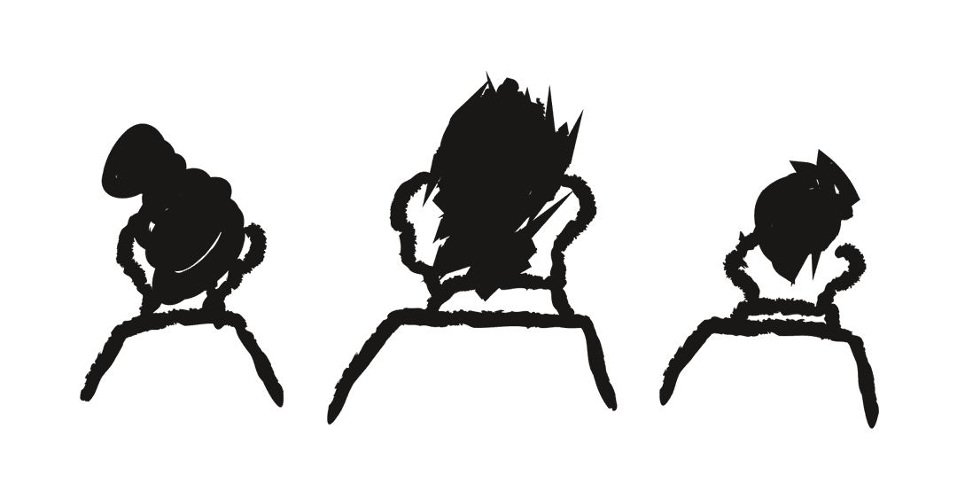 Three figures — leaders in motion